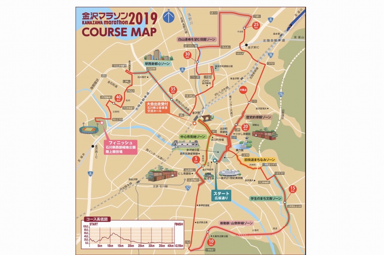 金沢マラソンコースマップ