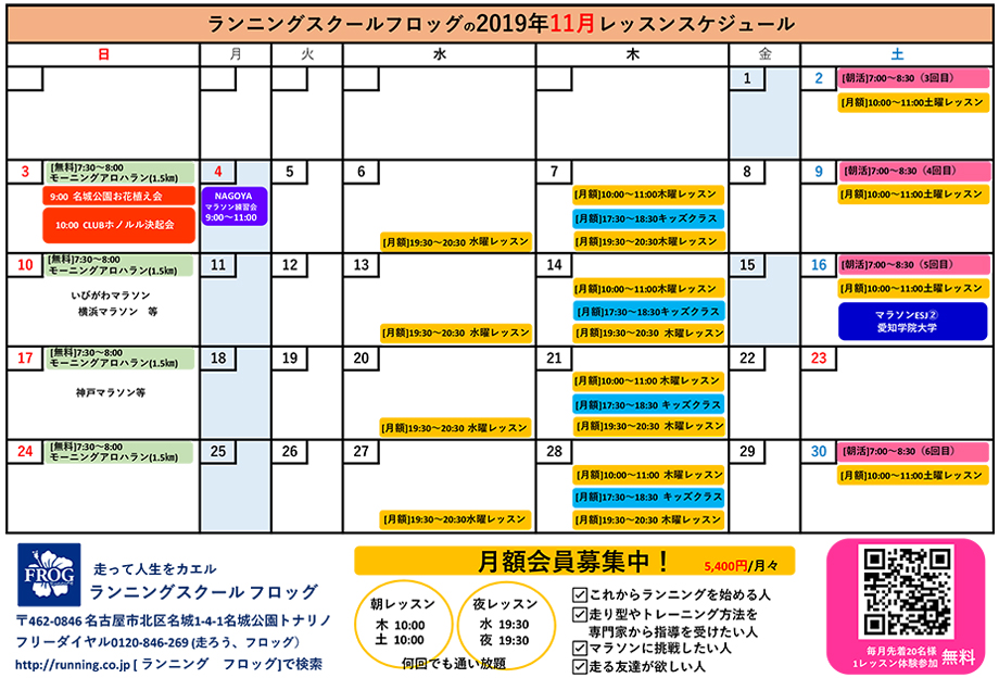 11月のスケジュール